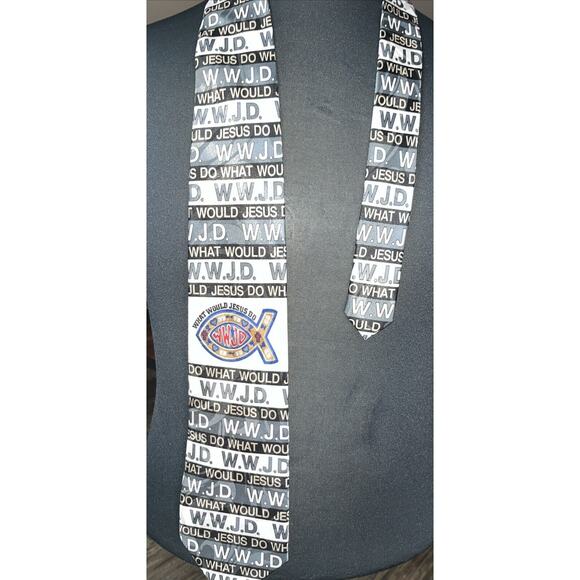 Fratello Men’s “What Would Jesus Do “ Poly Hand Made Tie - Picture 1 of 4